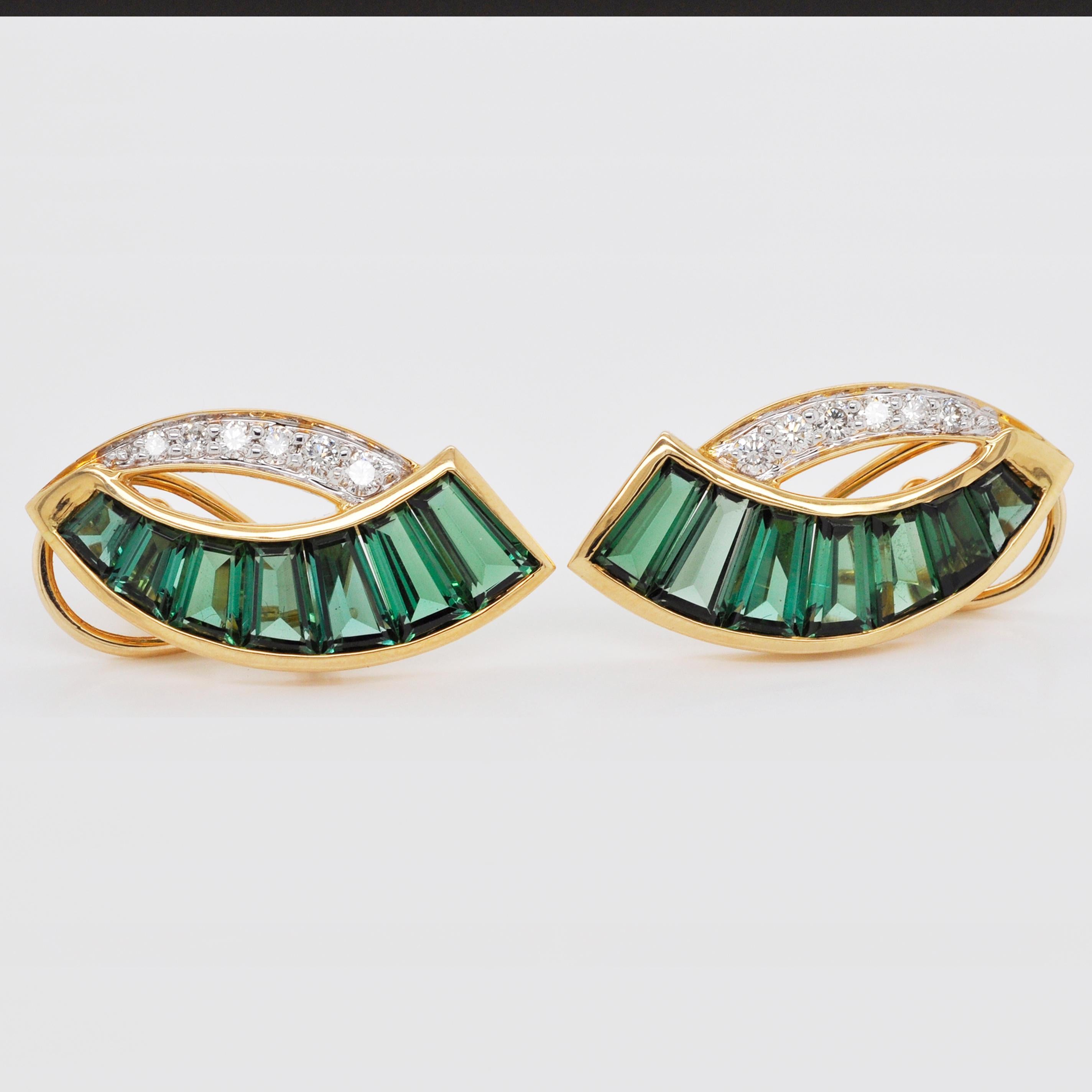 teal gold earrings