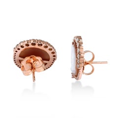 Orecchini a perno con diamante Cameo in oro 18 carati