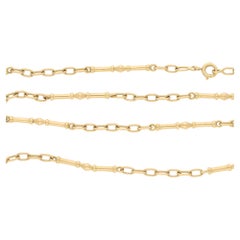 18 Karat Gold Cartier Fancy Link Long Chain