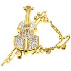 Épingle Cello en or 18 carats