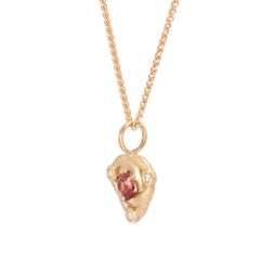 18 Karat Gold Celtic Knot Pendant with 1 Carat Sunstone and Diamonds