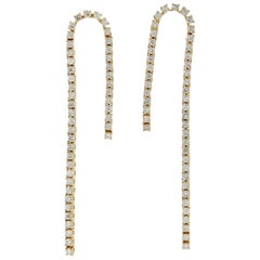 18 Karat Gold Chain Drop Diamond Earrings