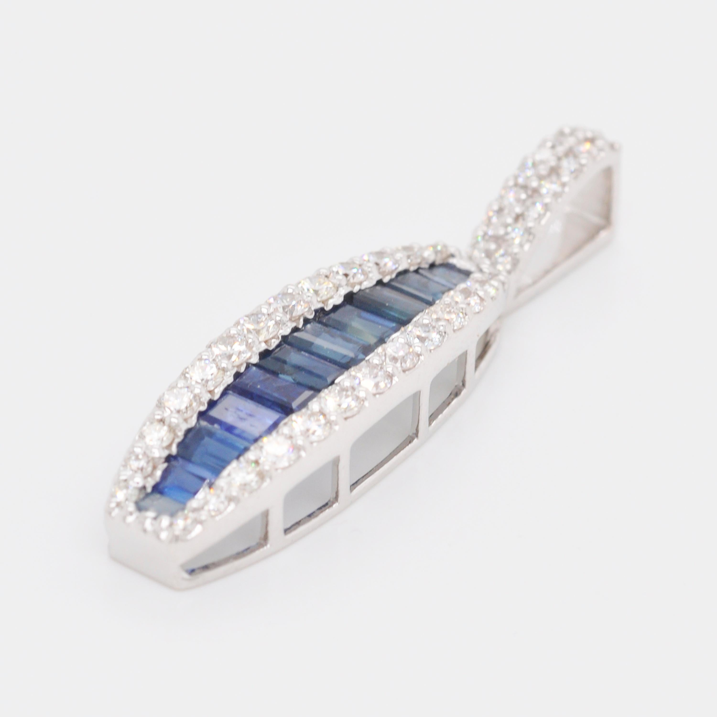 sapphire baguette necklace