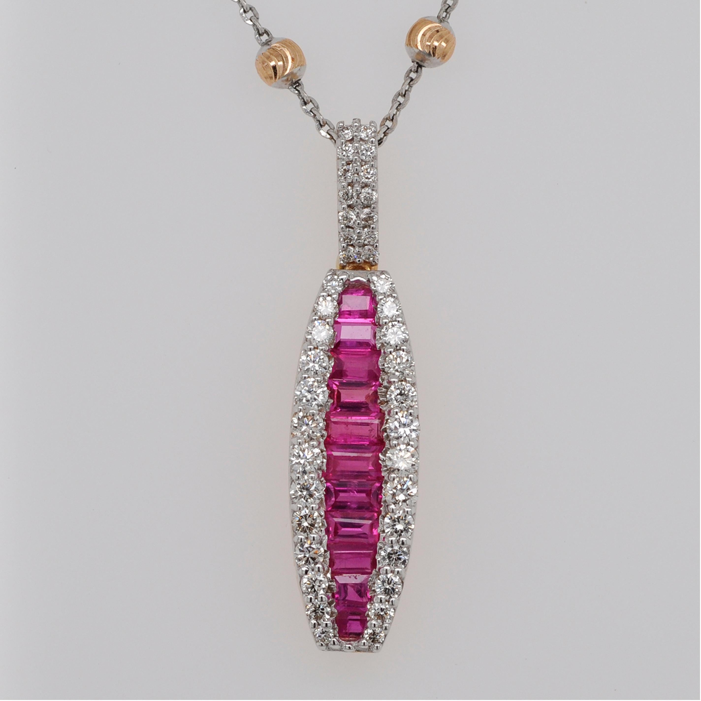 ruby baguette necklace