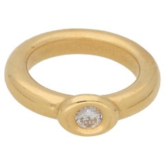 Chaumet Diamond Single Stone Ring in 18 Karat Yellow Gold 0.20ct