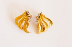 18 Pendientes de clip de oro de quilates con cinco diamantes talla brillante