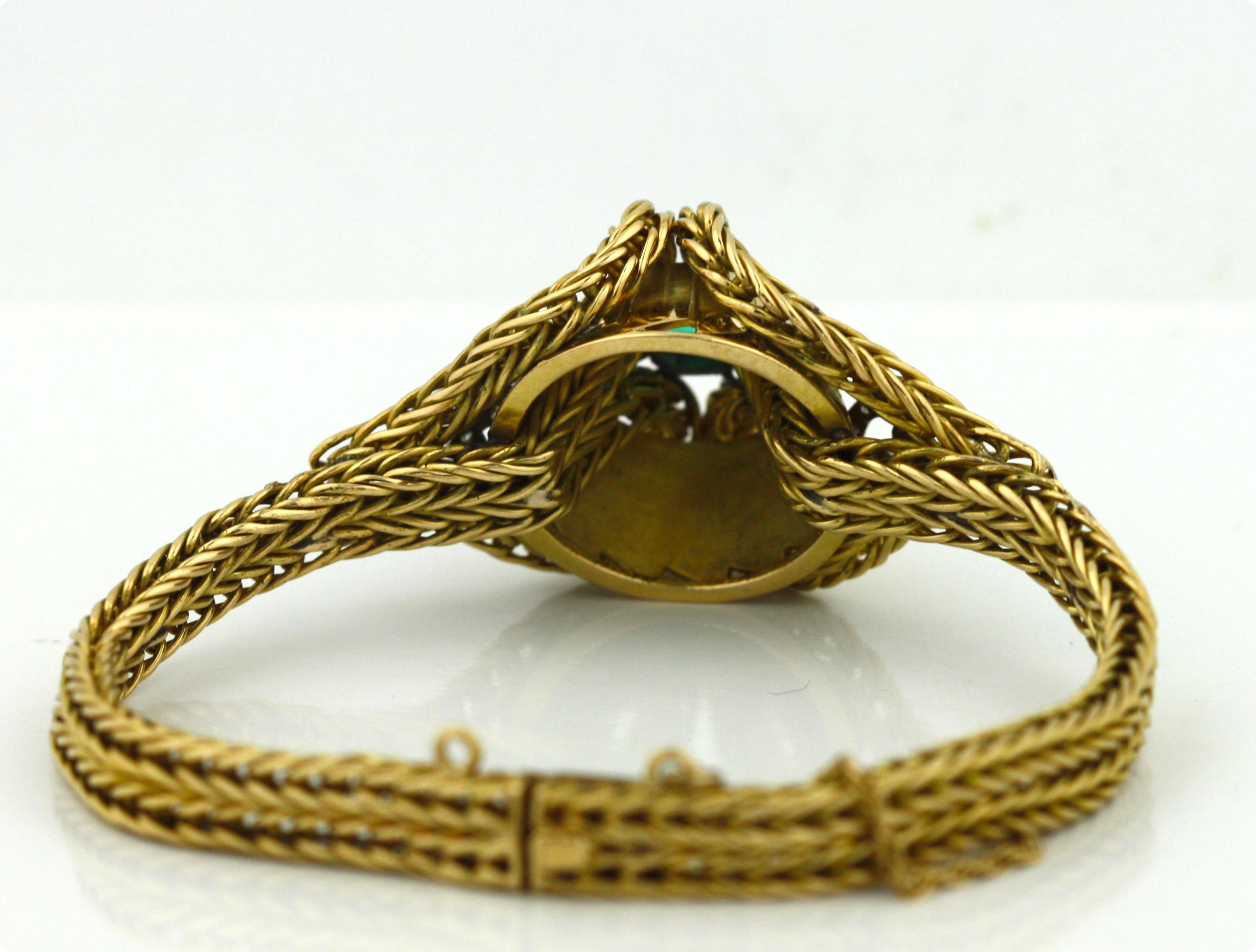 Round Cut  18 karat Gold, Colored Stone and Diamond Bracelet For Sale