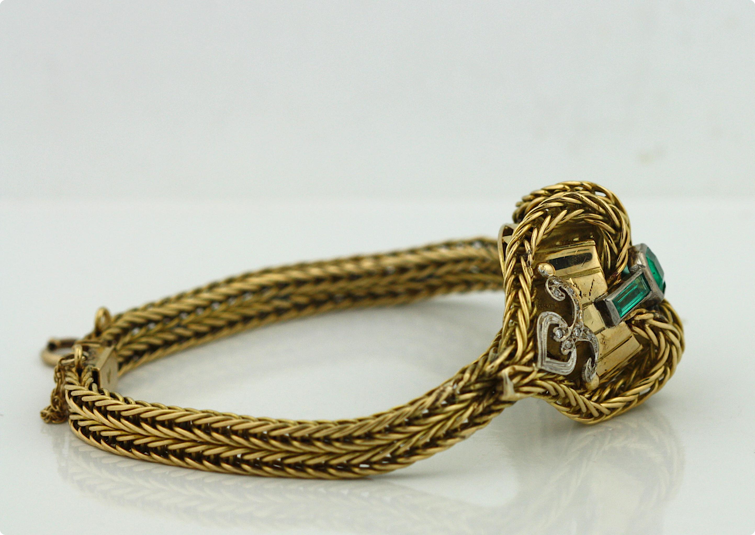  Armband aus 18 Karat Gold, farbigem Stein und Diamanten im Zustand „Gut“ im Angebot in Palm Beach, FL