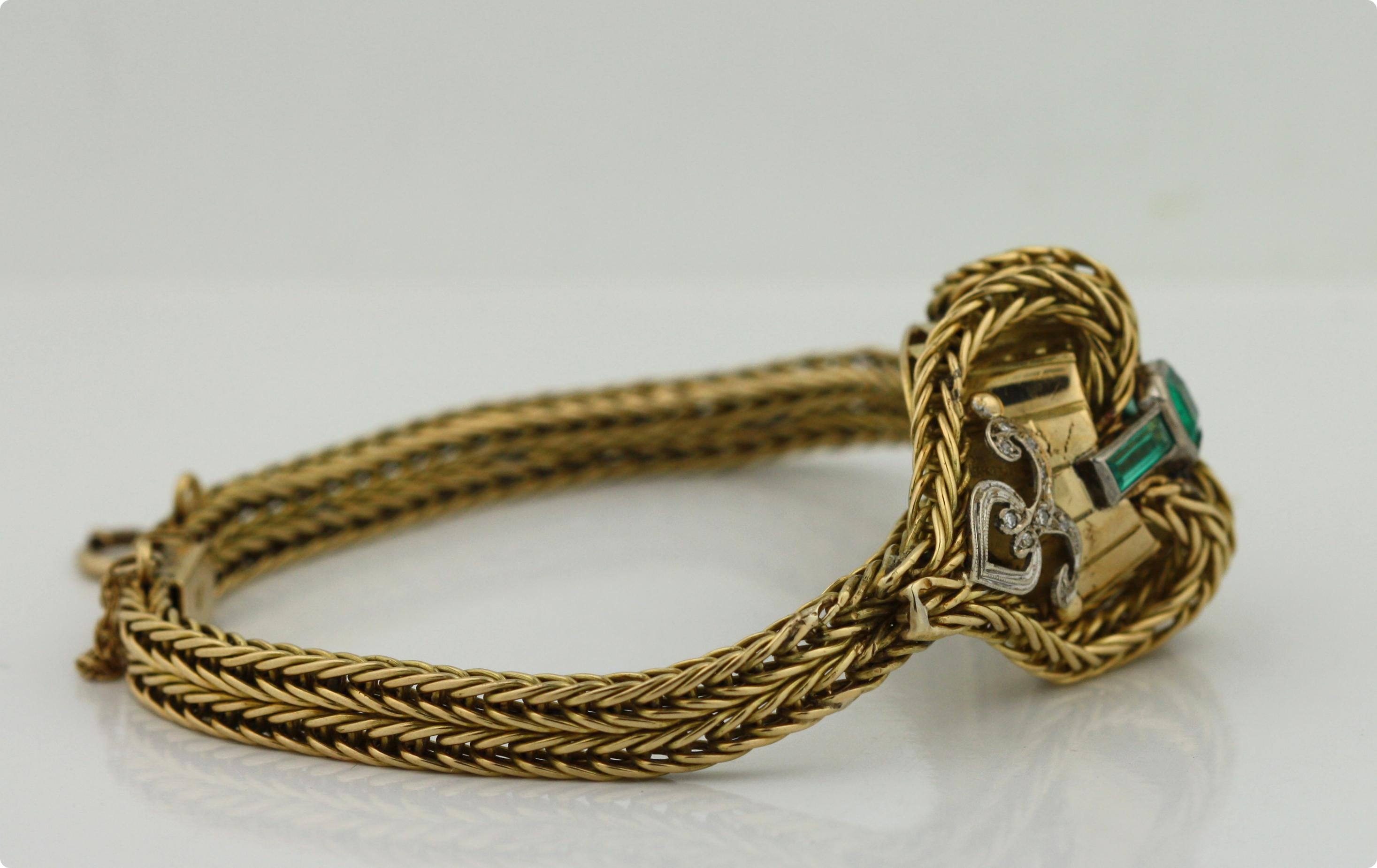 Women's or Men's  18 karat Gold, Colored Stone and Diamond Bracelet For Sale