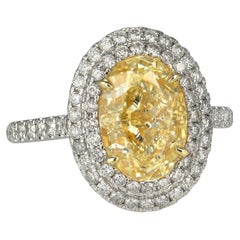 18 Karat Gold Convertible Yellow Diamond Ring or Pendant