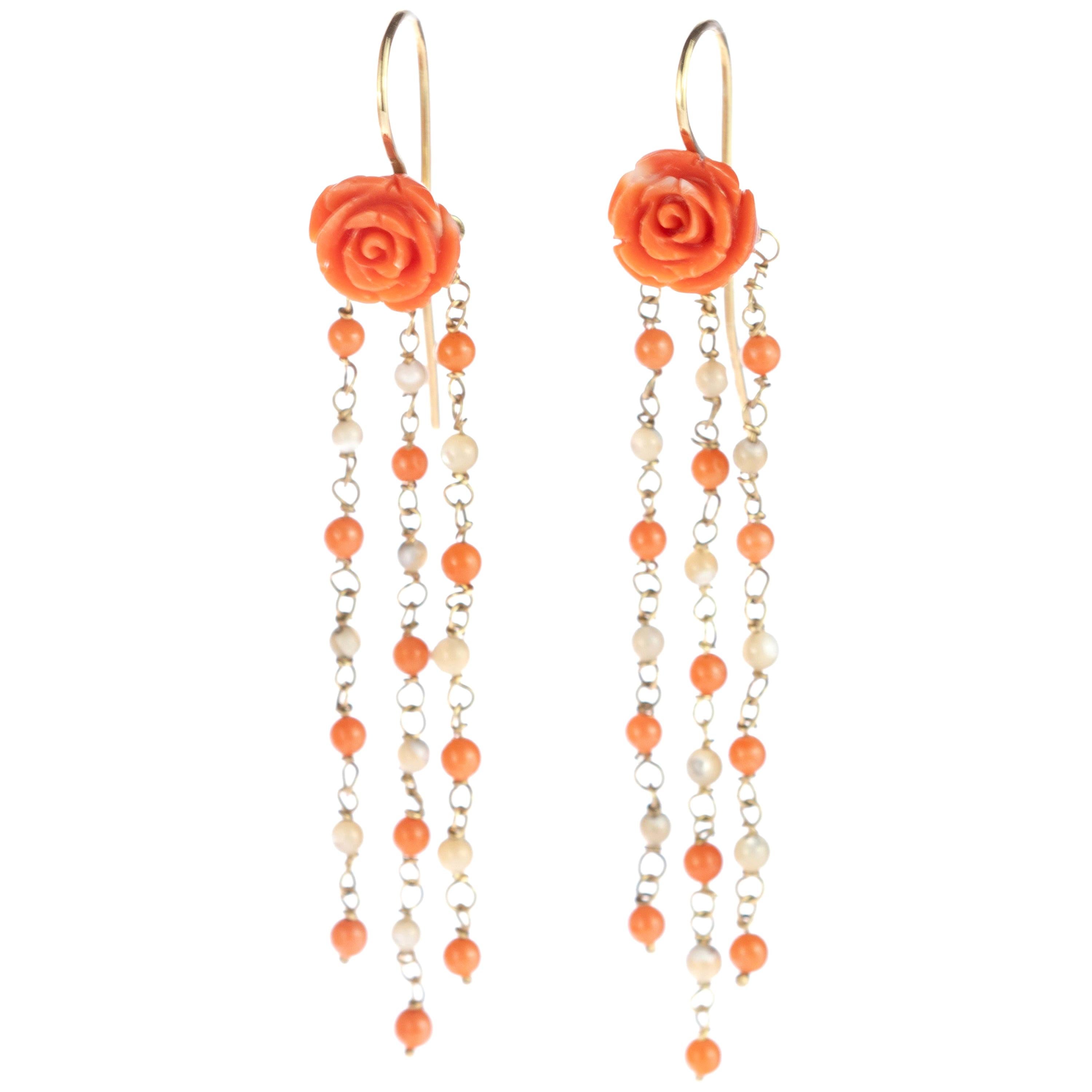 Coral Cascade Earrings main image 1