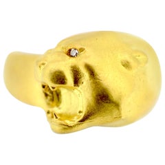 18 Karat Gold Cougar Ring