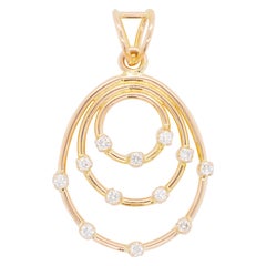 18 Karat Gold Diamant Art Deco Stil Anhänger Halskette