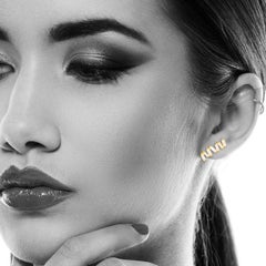 Pendientes de oro de 18 quilates con diamantes baguette