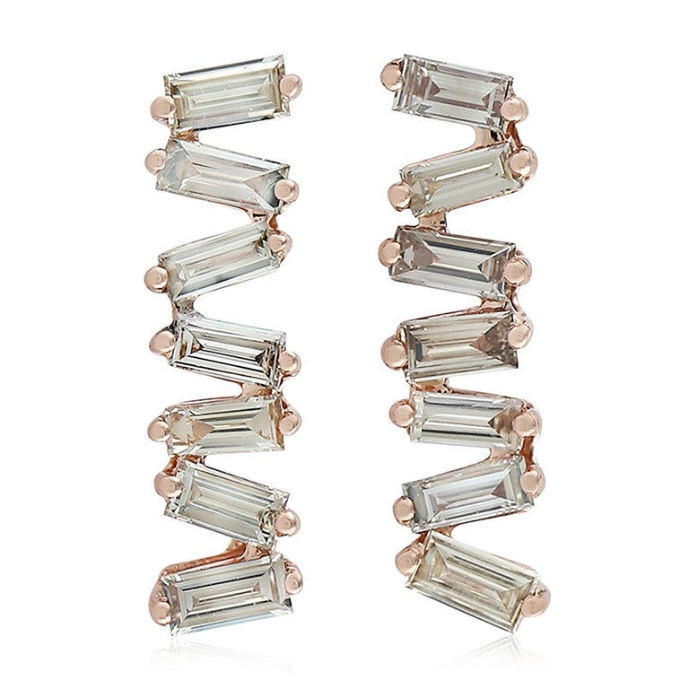 baguette diamond earrings gold