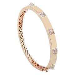 14 Karat Gold Diamond Bangle Bracelet