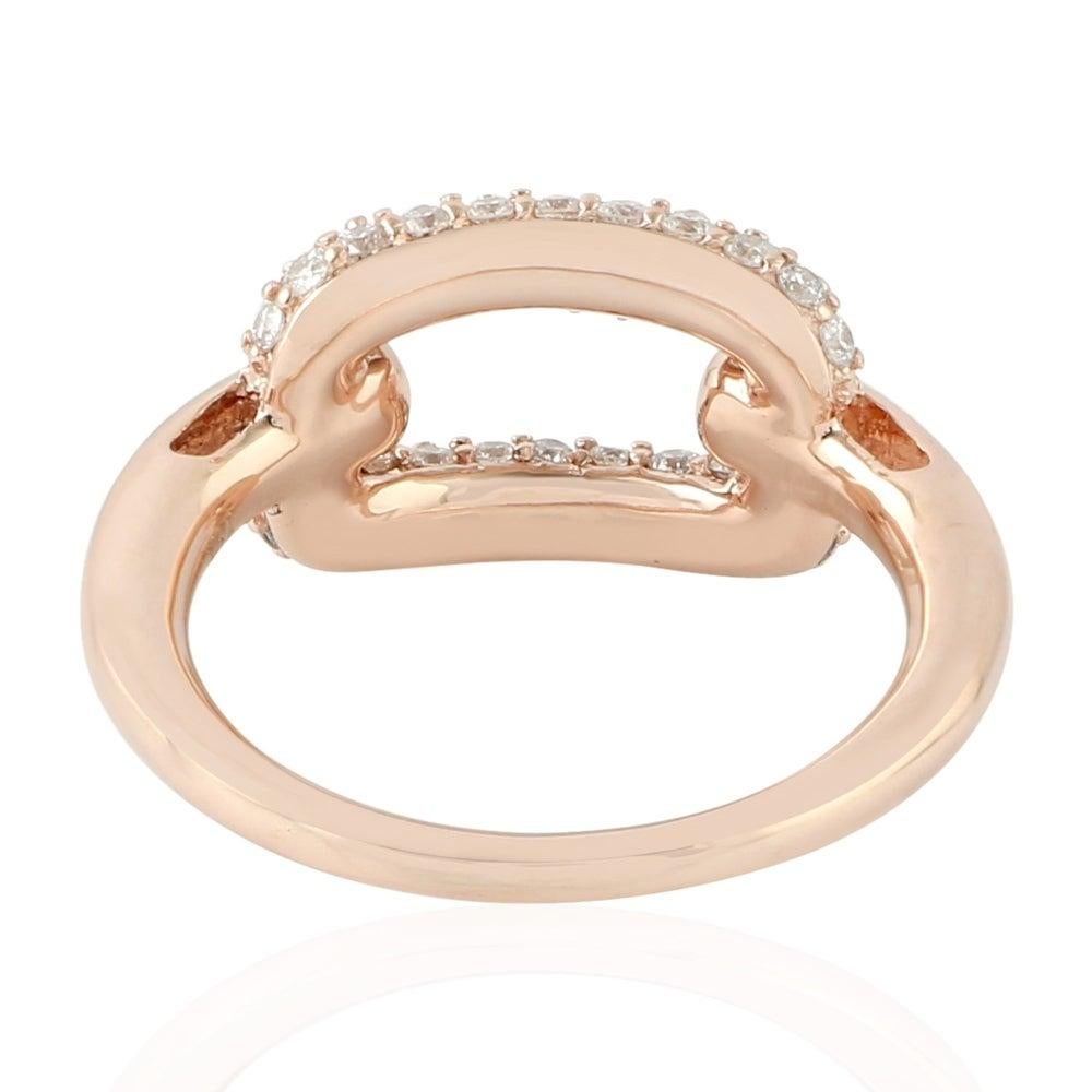 For Sale:  18 Karat Gold Diamond Chain Link Ring 3