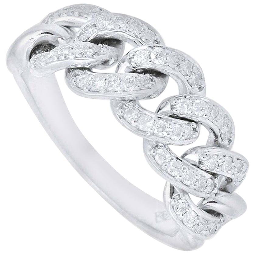 For Sale:  18 Karat Gold Diamond Chain Link Ring