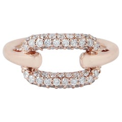 18 Karat Gold Diamond Chain Link Ring