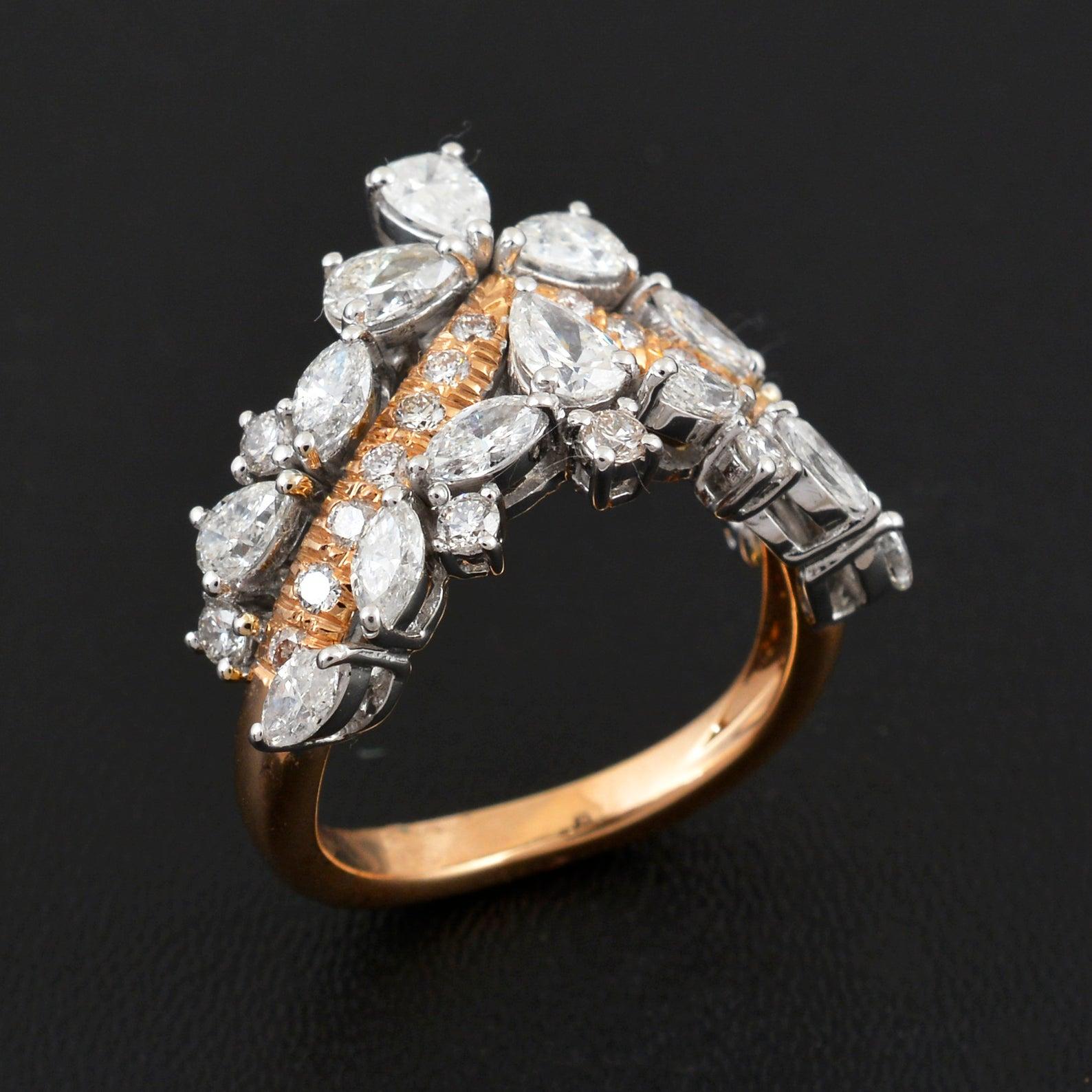 in vendita:  Anello di fidanzamento Chevron con diamante in oro 18 carati 4