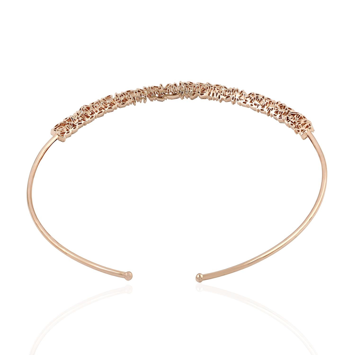 Modern 18 Karat Gold Diamond Choker Necklace For Sale