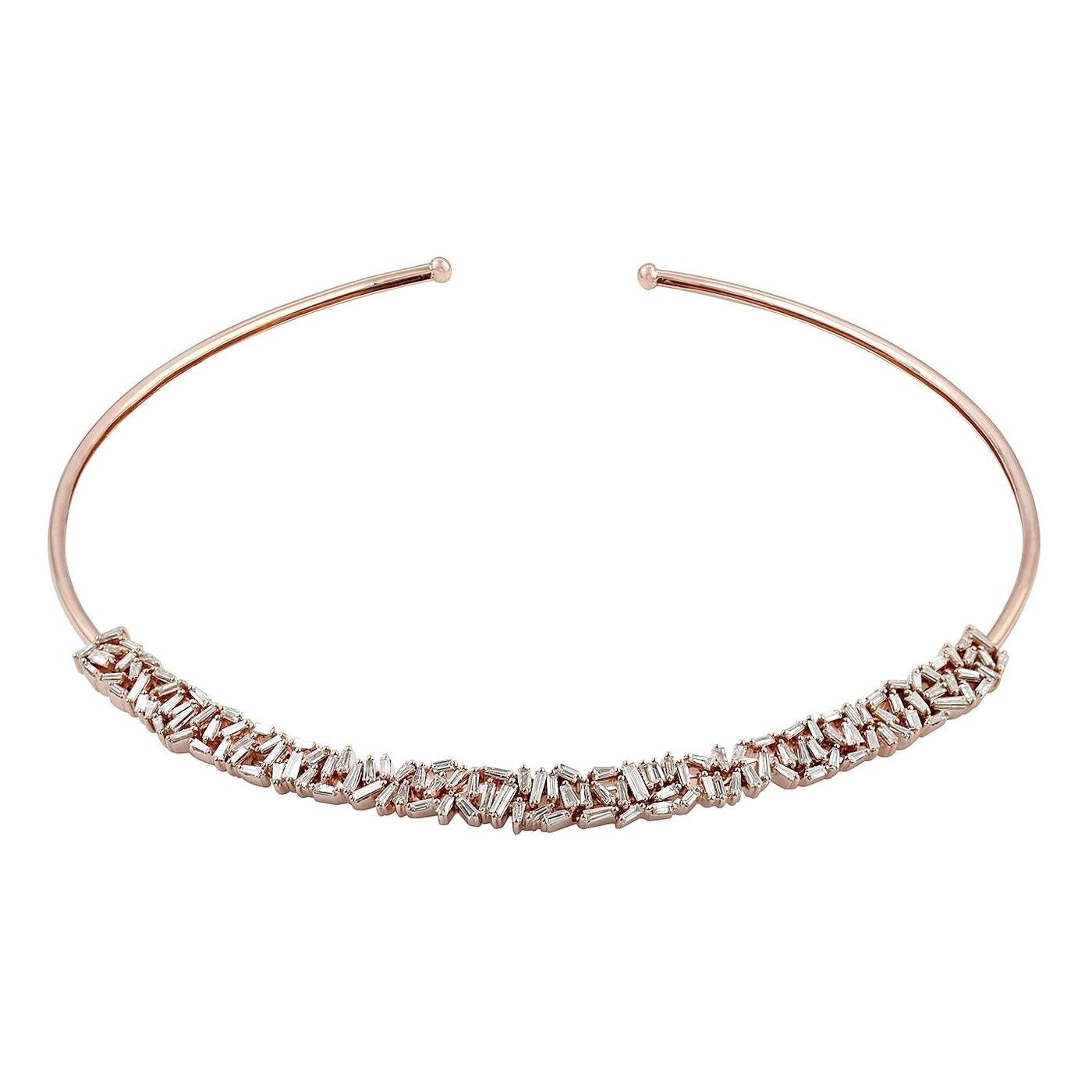 18 Karat Gold Diamant-Choker-Halskette im Angebot