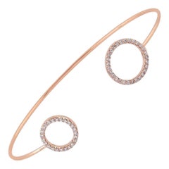 Bracelet jonc ouvert en or 18 carats avec cercles de diamants