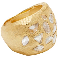 18 Karat Gold Diamond Cocktail Ring 1.56 Carat