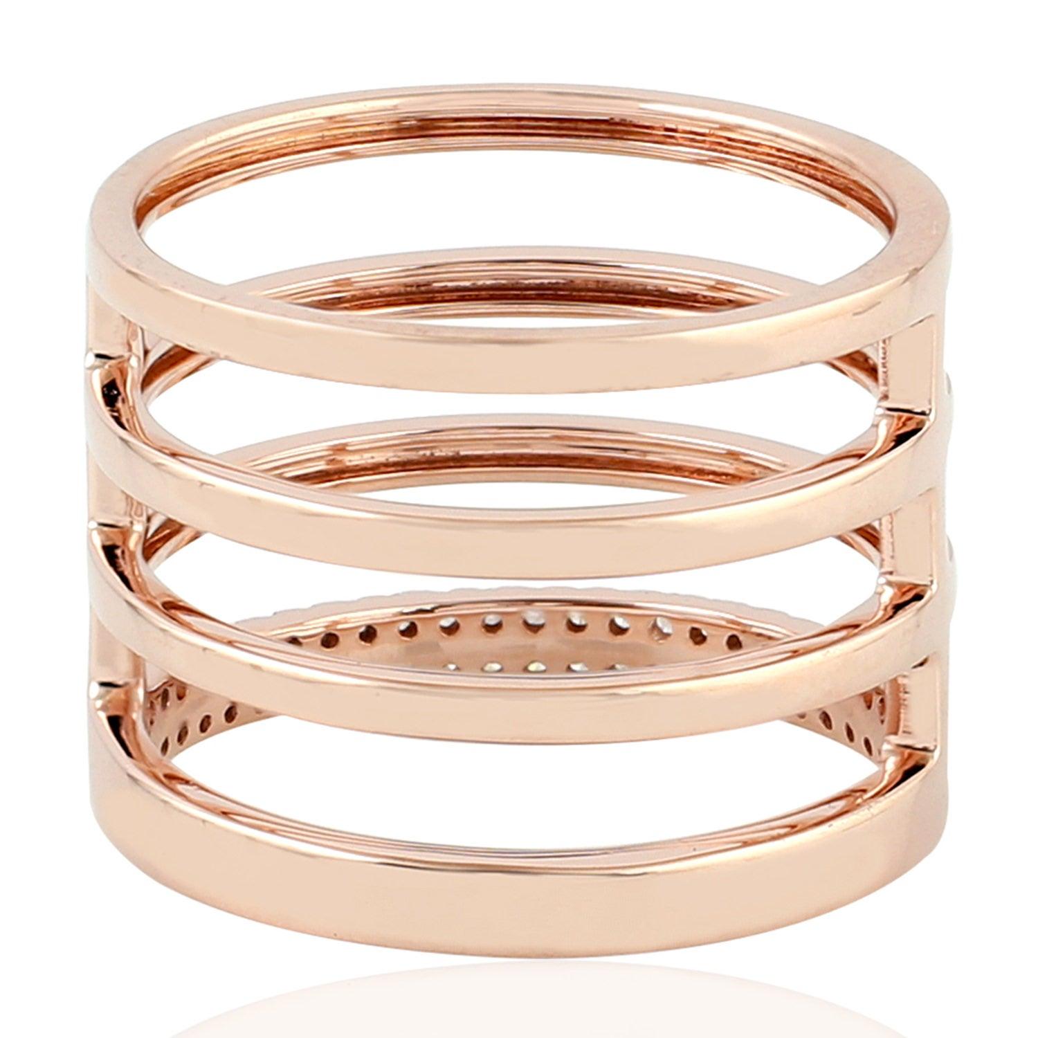 For Sale:  18 Karat Gold Diamond Coil Ring 3