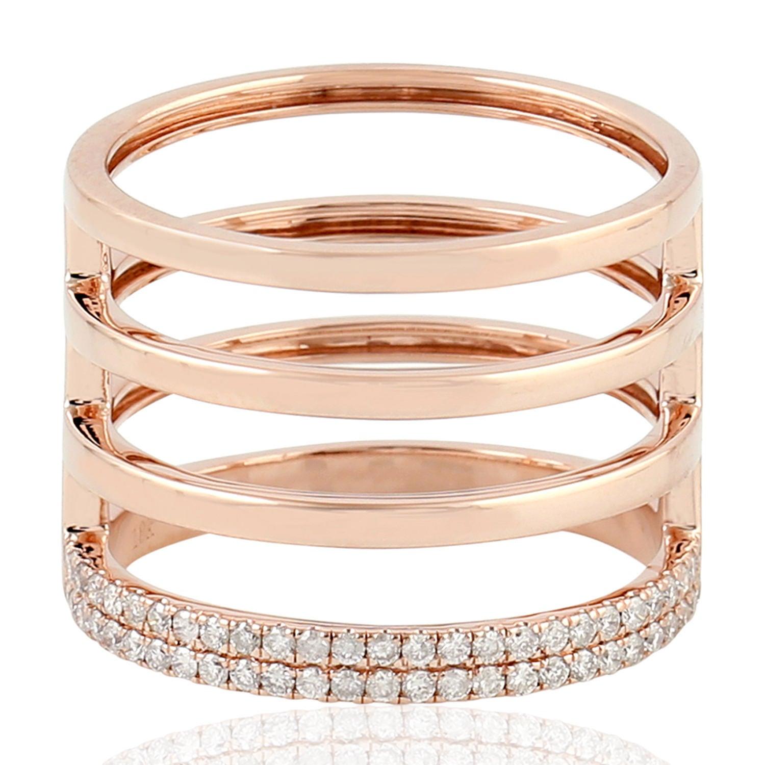 For Sale:  18 Karat Gold Diamond Coil Ring 4