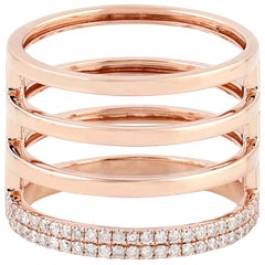 18 Karat Gold Diamond Coil Ring
