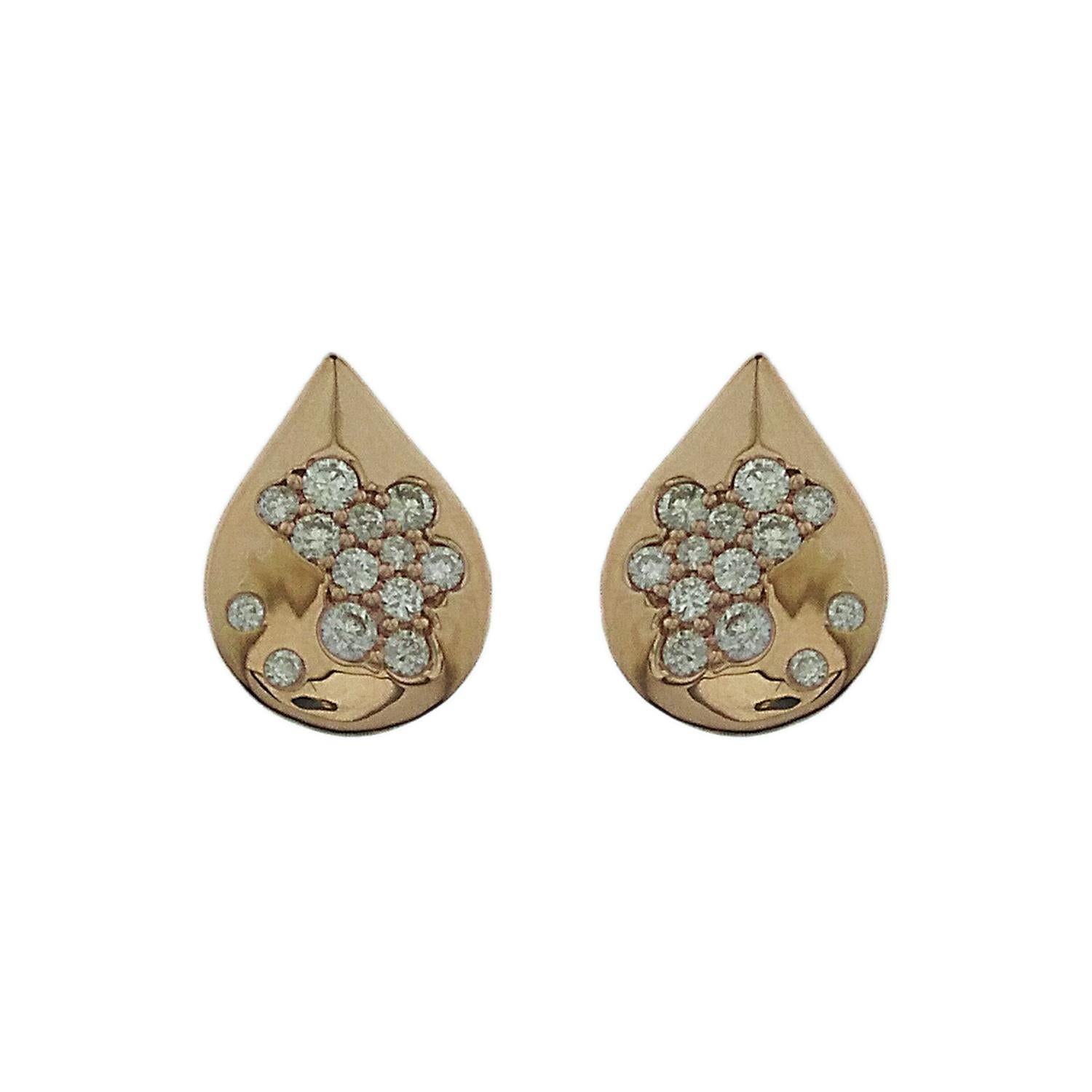 Moderne Clous d'oreilles constellation en or 18 carats et diamants en vente