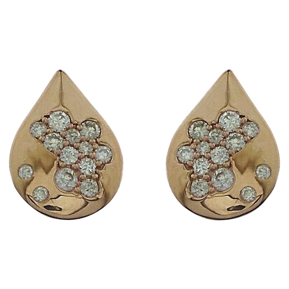 18 Karat Gold Diamond Constellation Stud Earrings For Sale