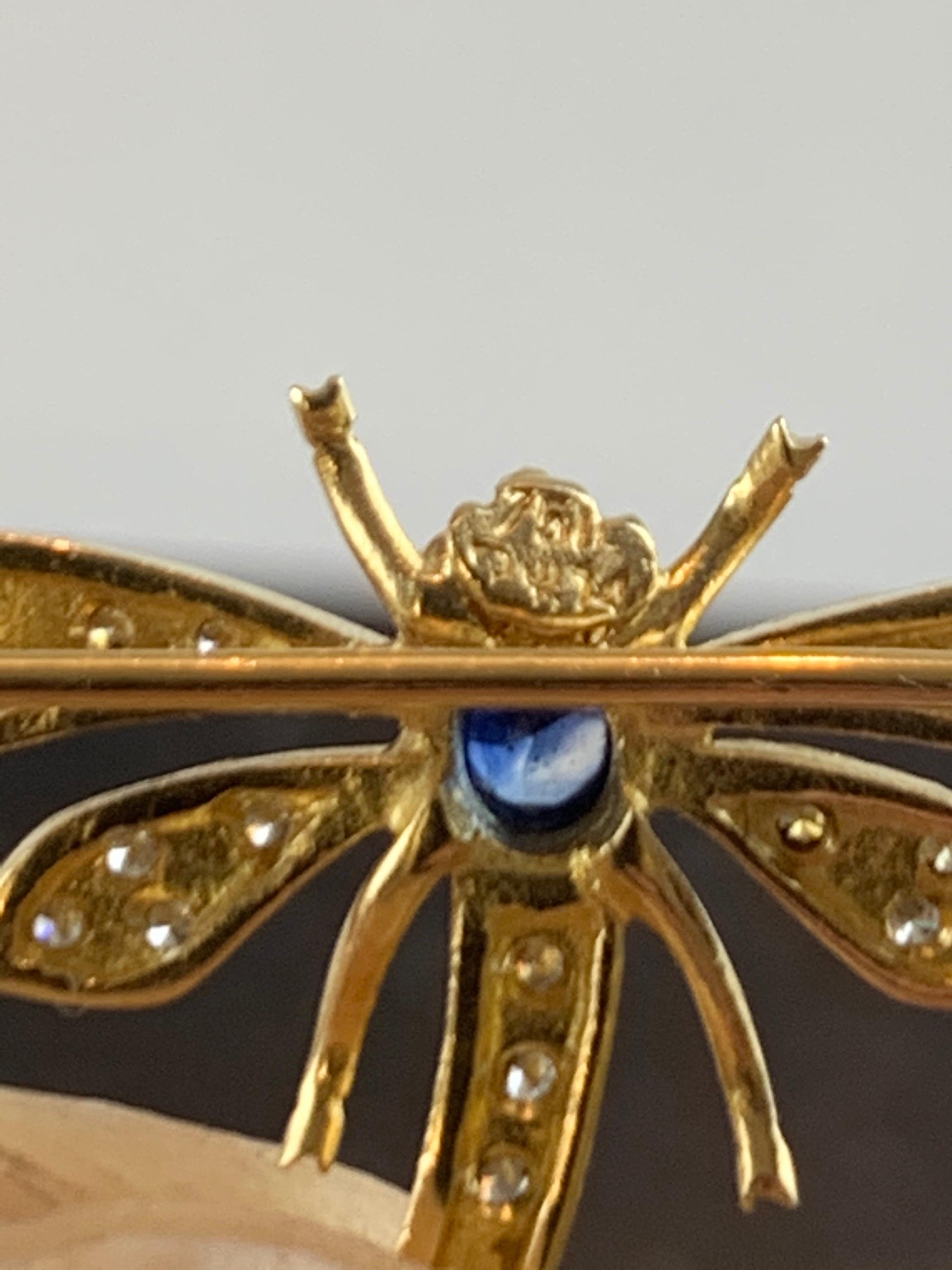 18 Karat Gold and Diamond Dragonfly Booch 8