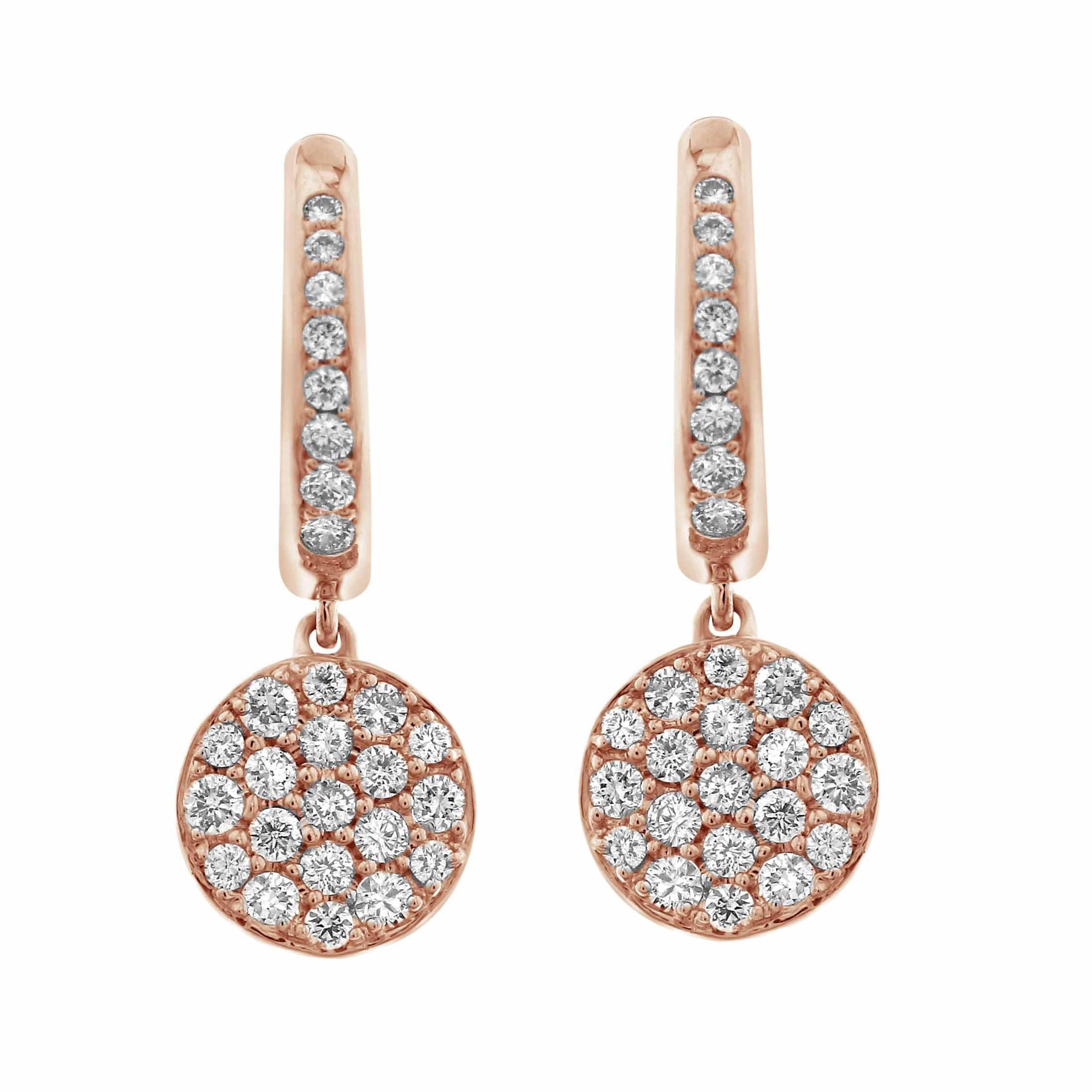 Modern 18 Karat Gold Diamond Drop Earrings For Sale