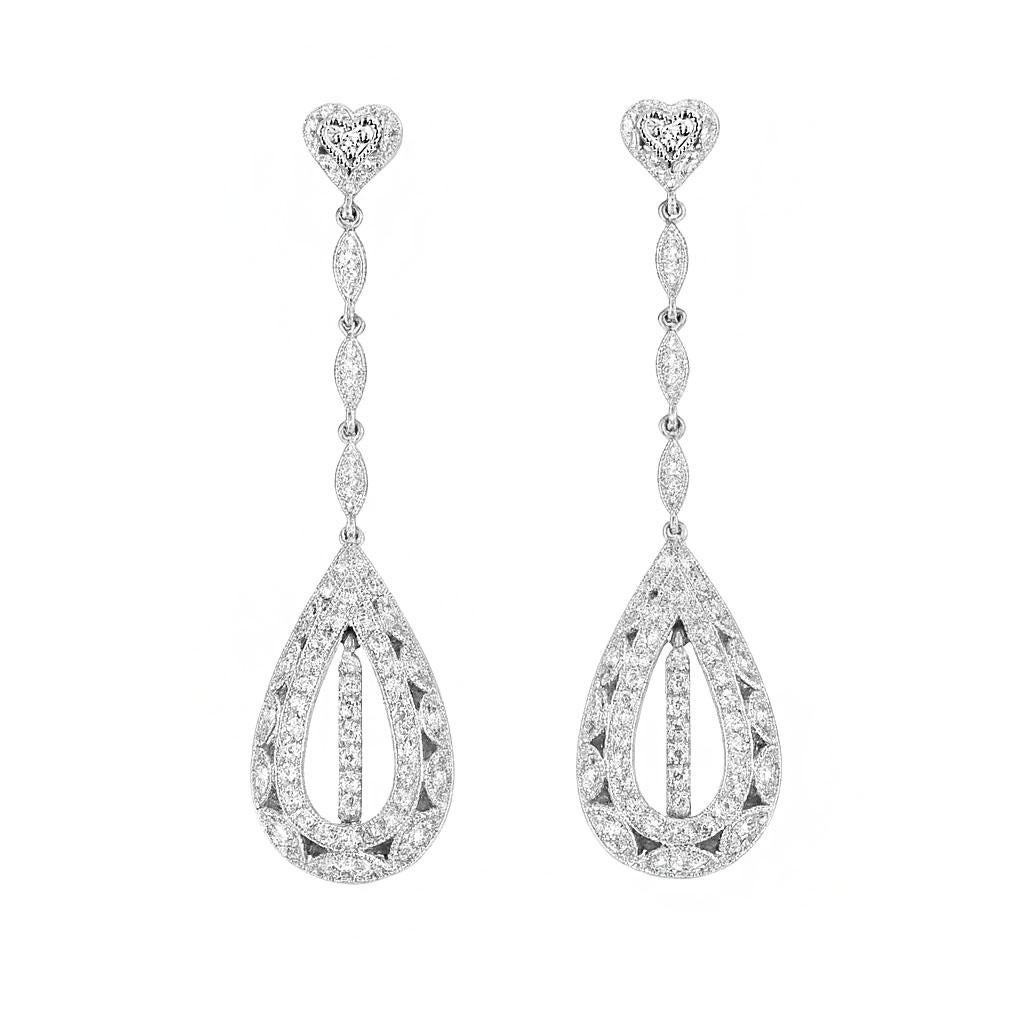 Donna Orecchini a goccia con diamanti in oro 18 carati in vendita