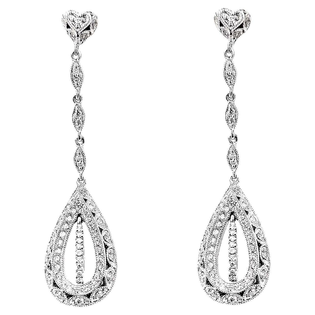 18 Karat Gold Diamond Drop Earrings