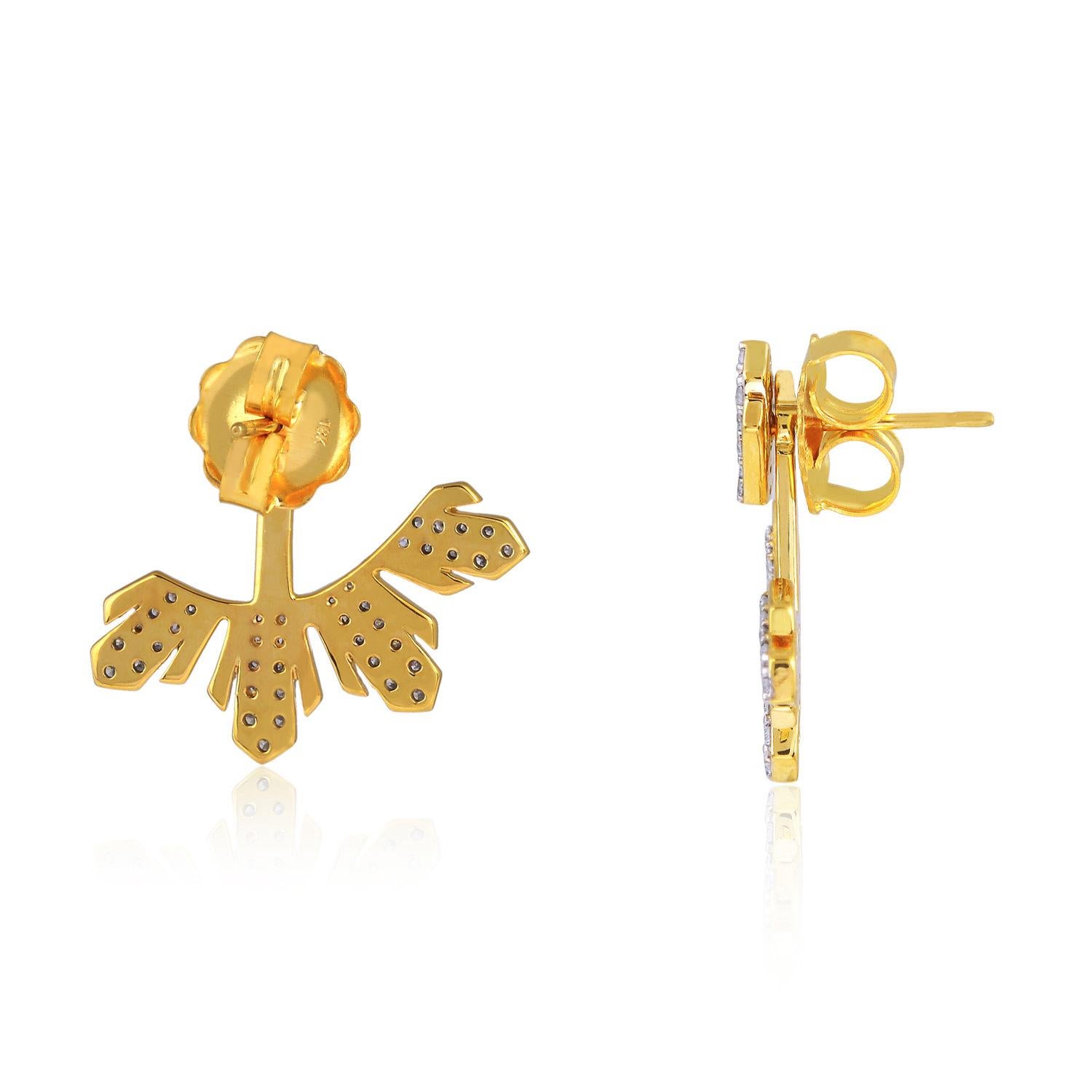 Cast from 18-karat gold, these ear jacket earrings are hand set with 1.04 carats of sparkling diamonds. 

FOLLOW  MEGHNA JEWELS storefront to view the latest collection & exclusive pieces.  Meghna Jewels is proudly rated as a Top Seller on 1stdibs