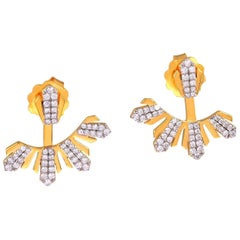 18 Karat Gold Diamond Ear Jacket Earrings