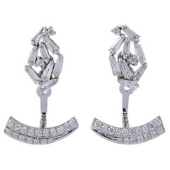 Boucles d'oreilles vestes en or 18 carats et diamants