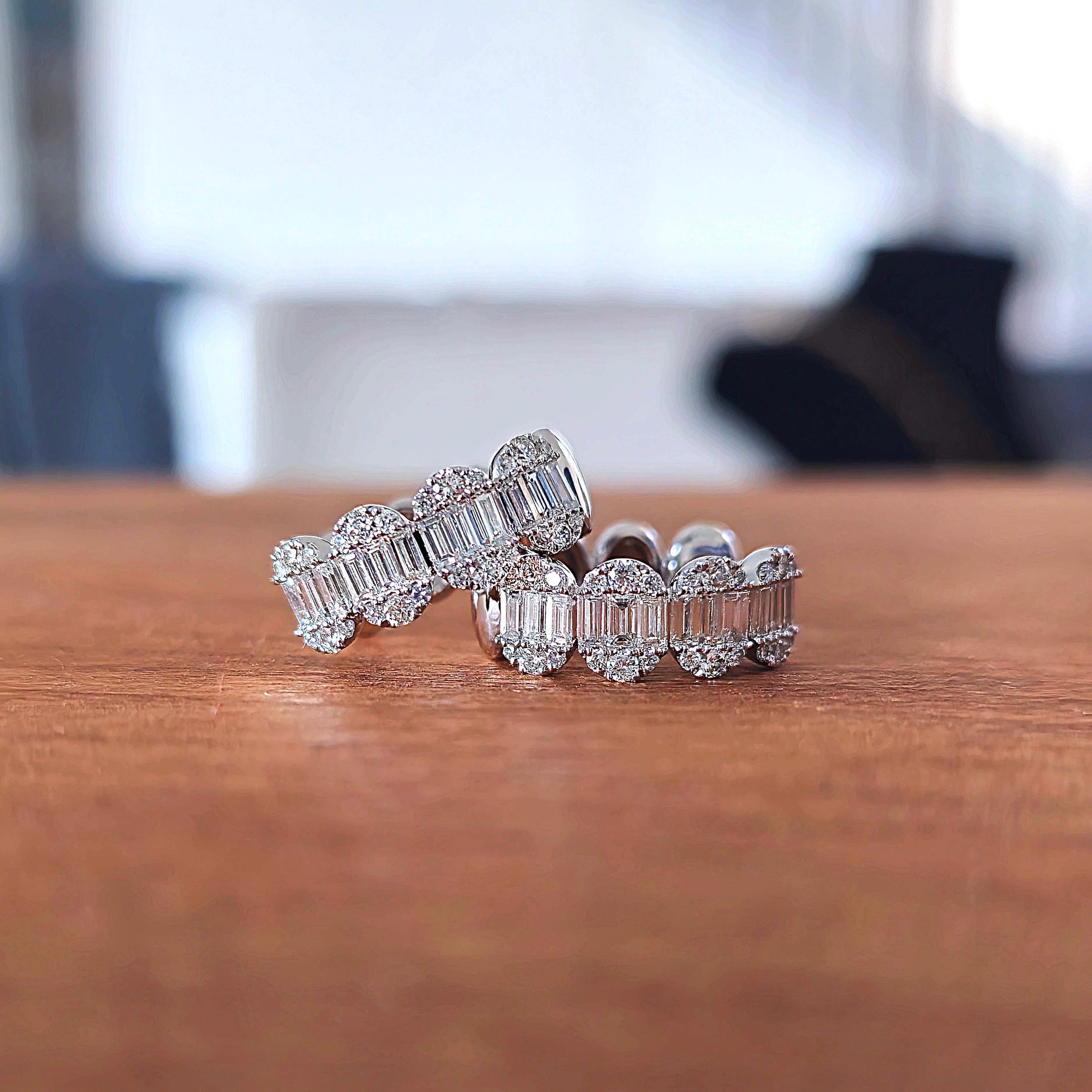 Artisan 18 Karat Gold Diamond Earrings For Sale