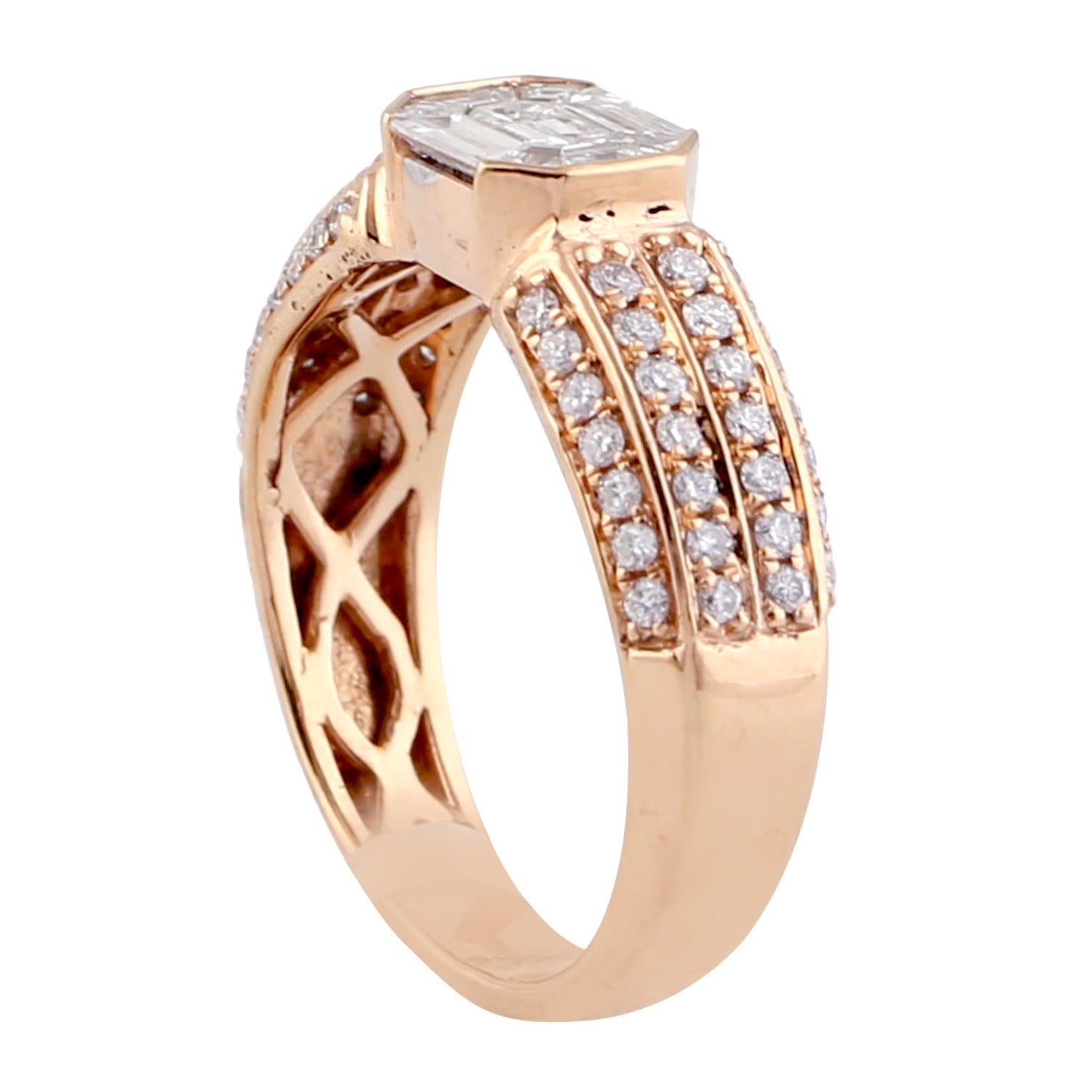 For Sale:  18 Karat Gold Diamond Engagement Ring 4