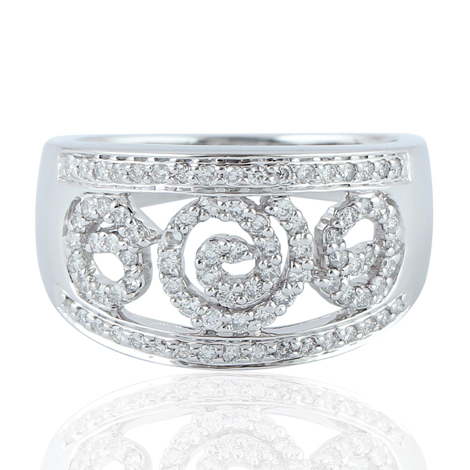 Single Cut 18 Karat Gold Diamond Engagement Ring For Sale