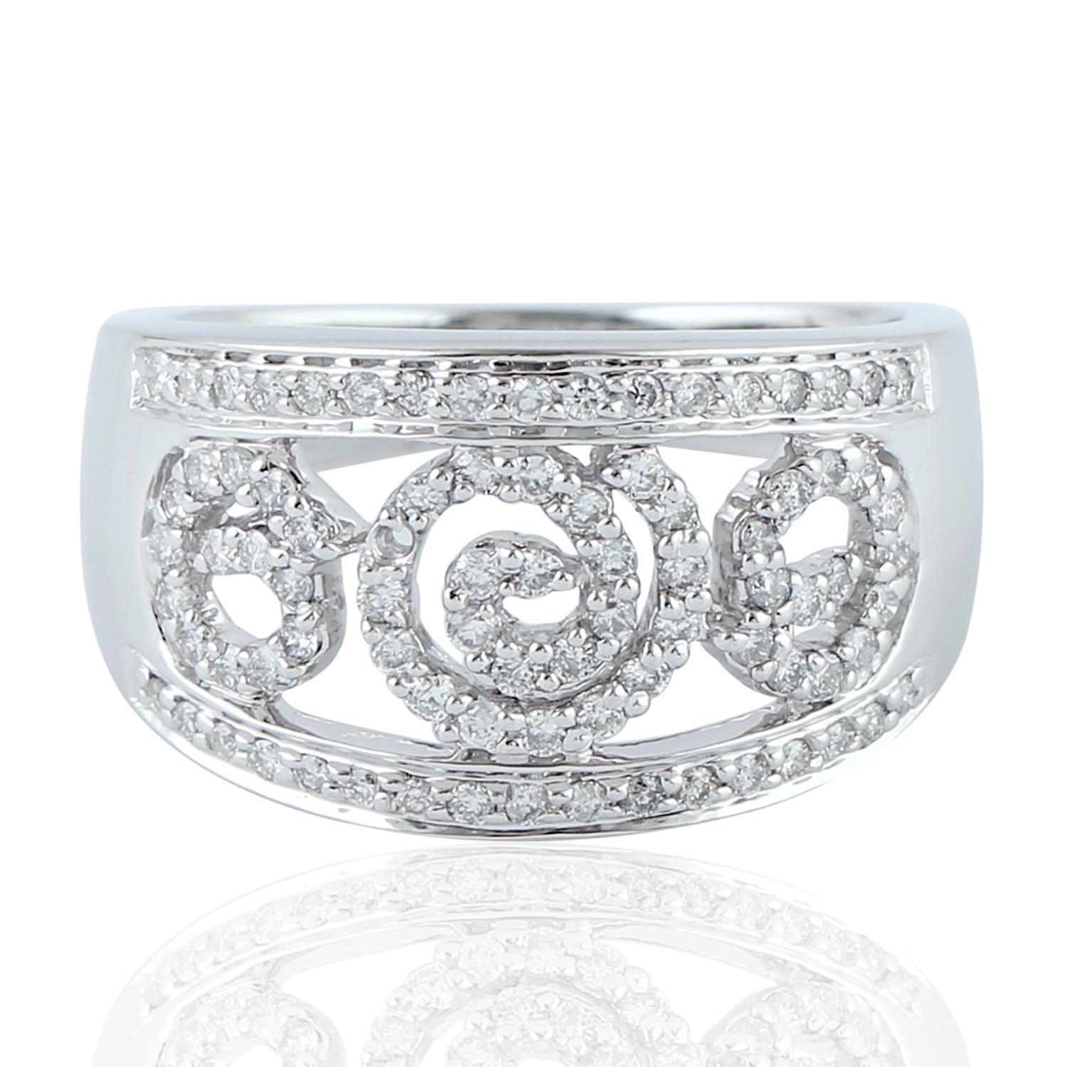 Single Cut 18 Karat Gold Diamond Engagement Ring For Sale