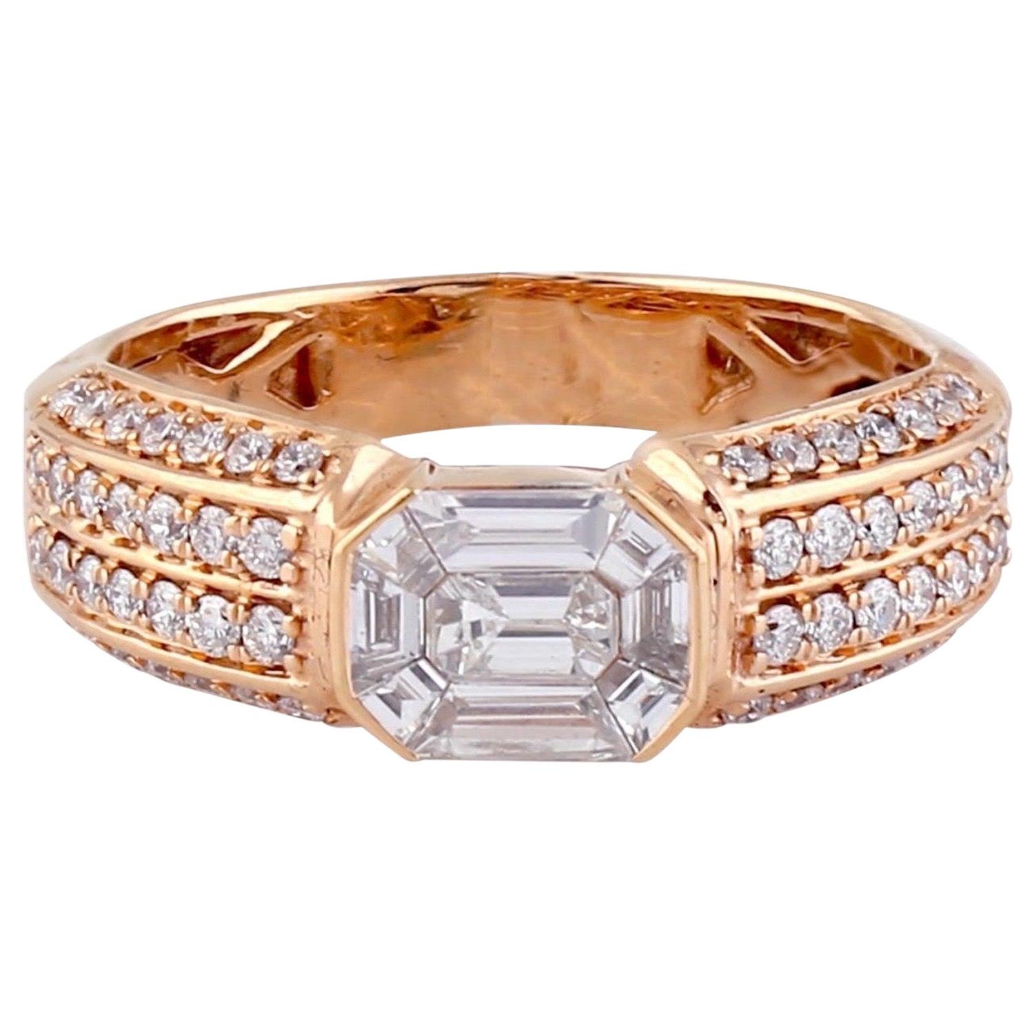 For Sale:  18 Karat Gold Diamond Engagement Ring