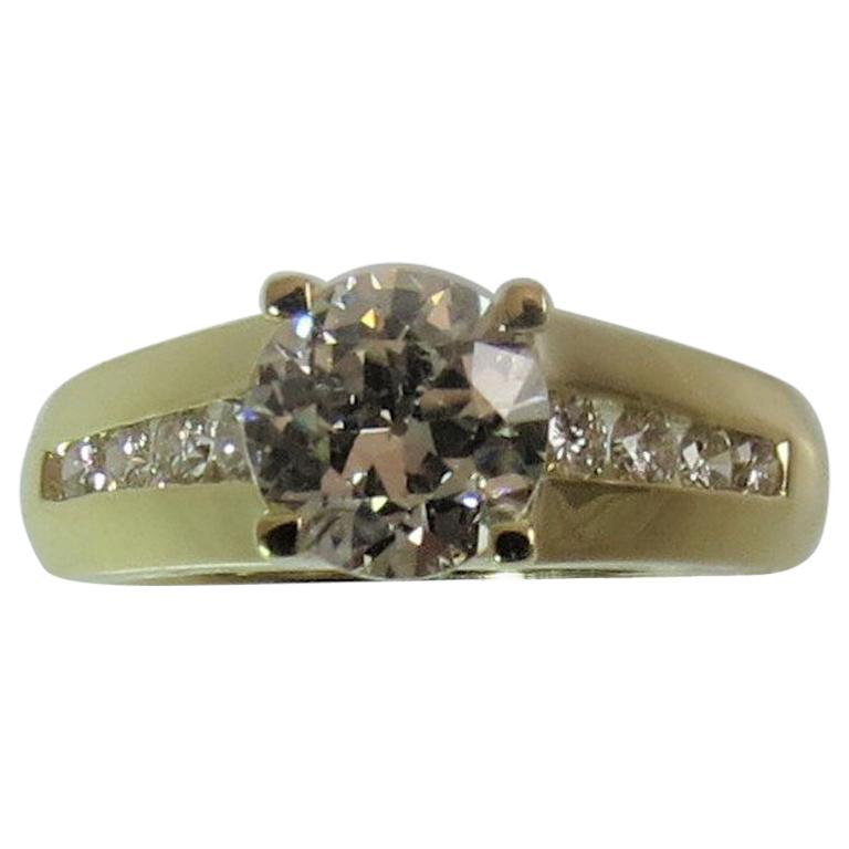 18 Karat Gold Diamond Engagement Ring Set with 1.22 Carat Round Diamond by Nova For Sale at 1stDibs