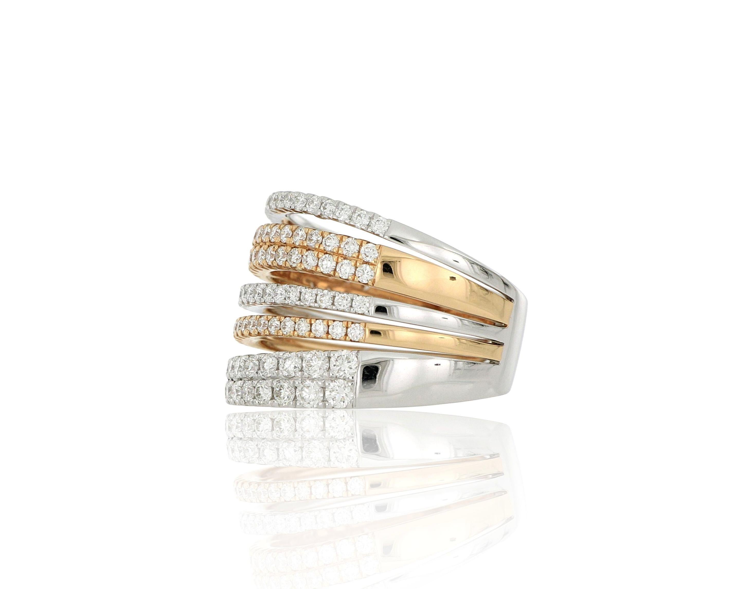 Contemporaneo Anello con diamante in oro 18 carati