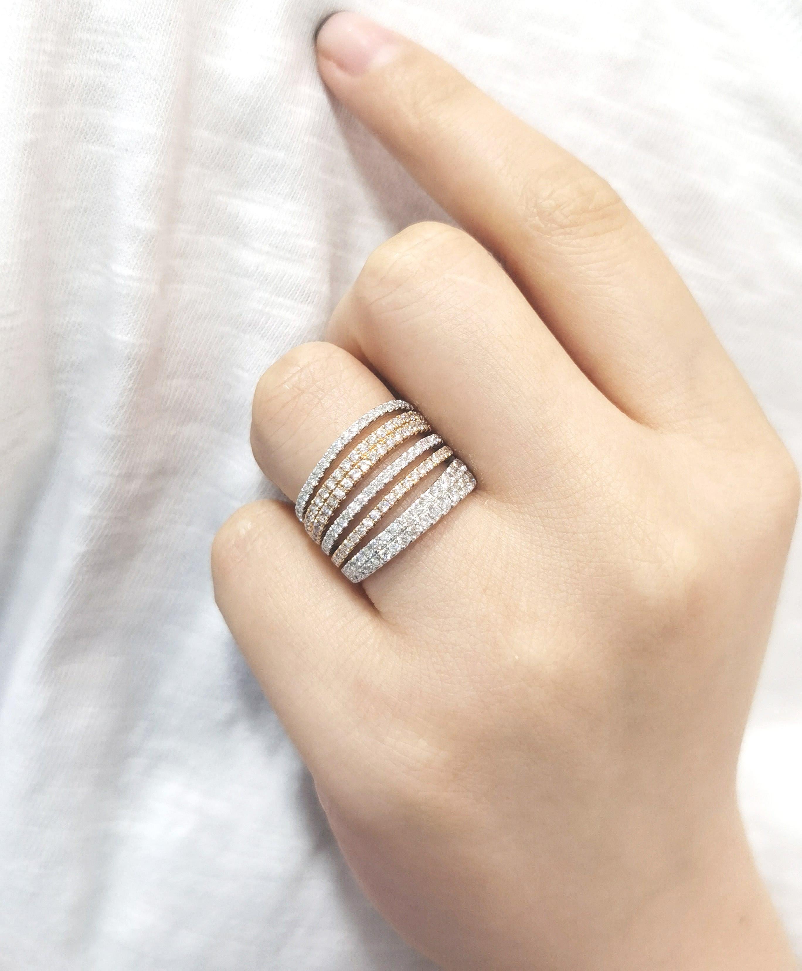 18 Karat Gold Diamant-Ring im Zustand „Neu“ im Angebot in Macau, MO