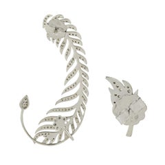 18 Karat Gold Diamond Feather Ear Climber
