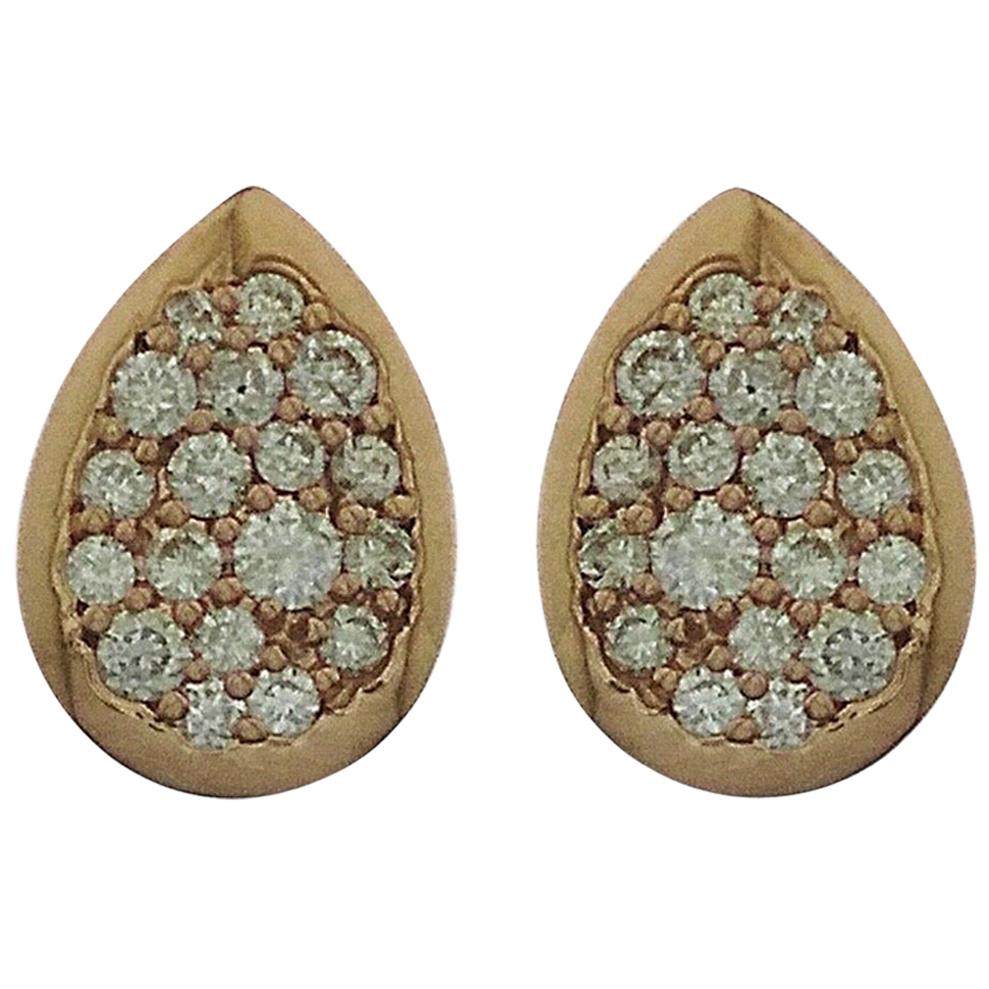 18 Karat Gold Diamond Galaxy Stud Earrings For Sale
